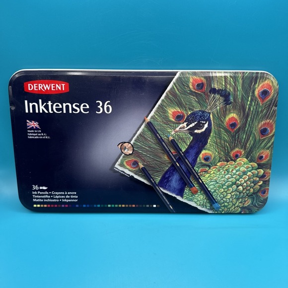 Derwent Inktense Art Ink Pencils 36 Colors Tin Set Watercolor Drawing & Painting - Picture 1 of 15